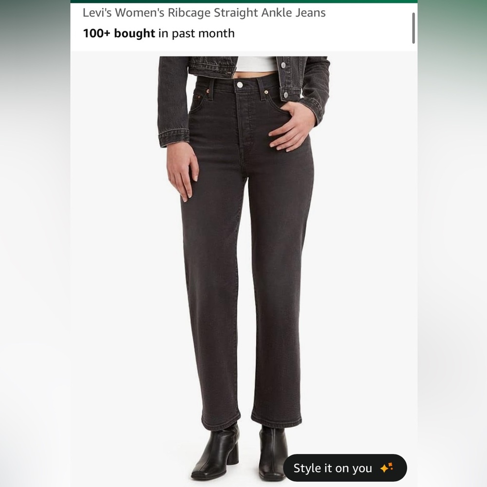 Levi's Women's Ribcage Straight Ankle Jeans - Black